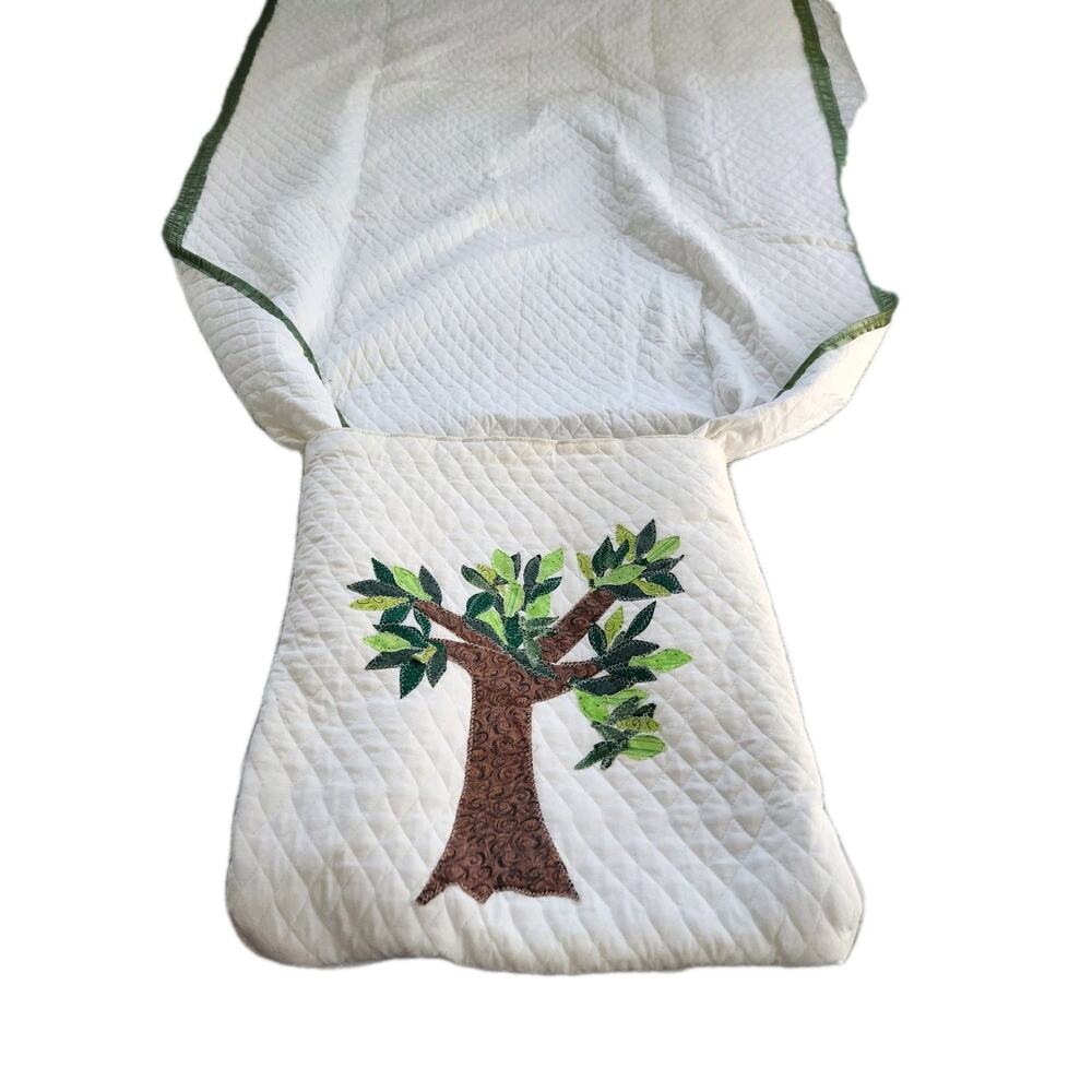 Vintage Handmade Quilted Applique Tree Pillow / Quillow converts to small quilt
